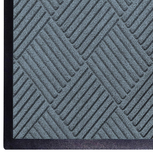M+A Matting WaterHog Diamond | Commercial-Grade Entrance Mat with Rubber Border – Indoor/Outdoor, Quick Drying, Stain Resistant Door Mat (Bluestone, 4' x 8')