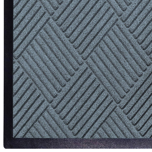 WaterHog Diamond-Pattern Commercial Grade Entrance Mat, Indoor/Outdoor Floor Mat 3' Length x 2' Width, Bluestone by M+A Matting